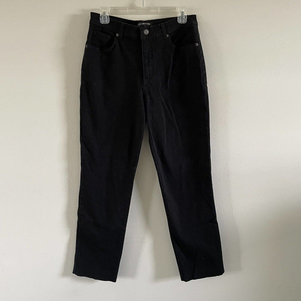 Jones New York Signature Black Jeans Women’s Size‎ 10 Stretch Denim Straight Leg